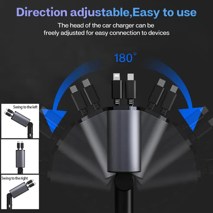 4 in 1 starry sky car charger with retractable cable 2 ports 4 in 1 starry sky car charger with retractable cable 2 ports